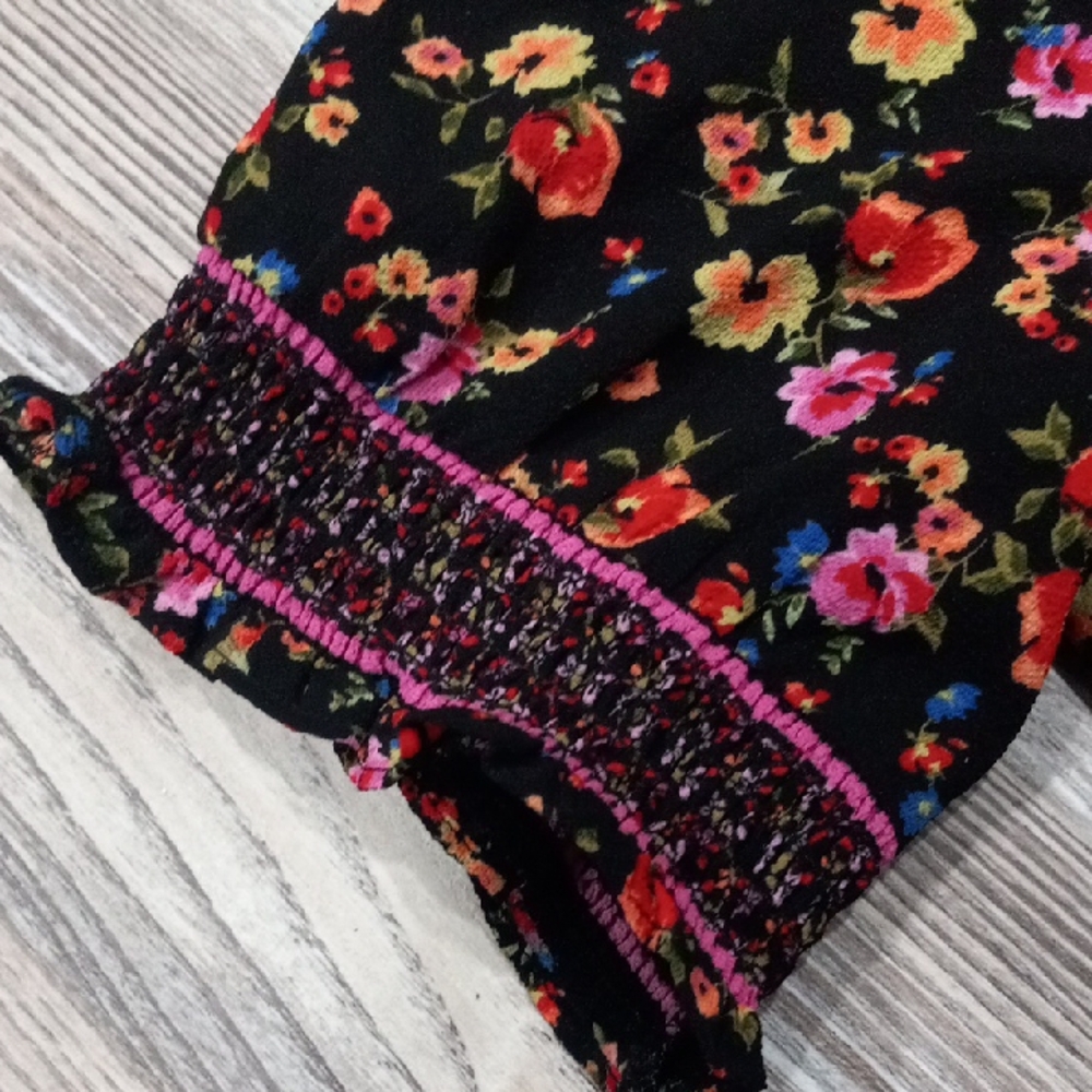 London Style Women's Floral Maxi Dress Short Ruffled Sleeves V-neckline Size 12 - Picture 13 of 16